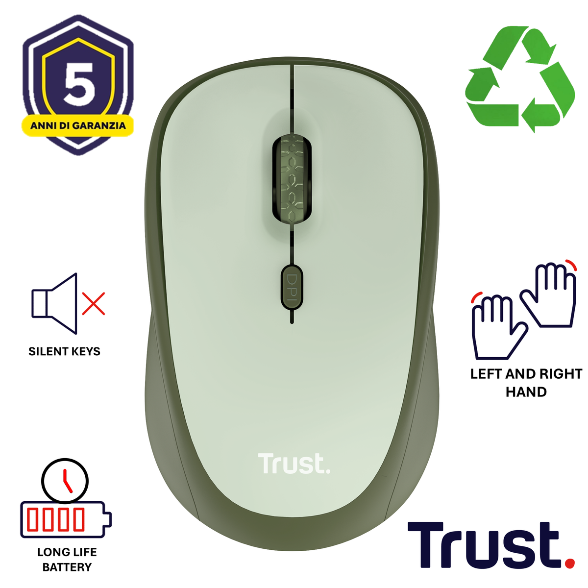 YVI+ WIRELESS MOUSE ECO GREEN