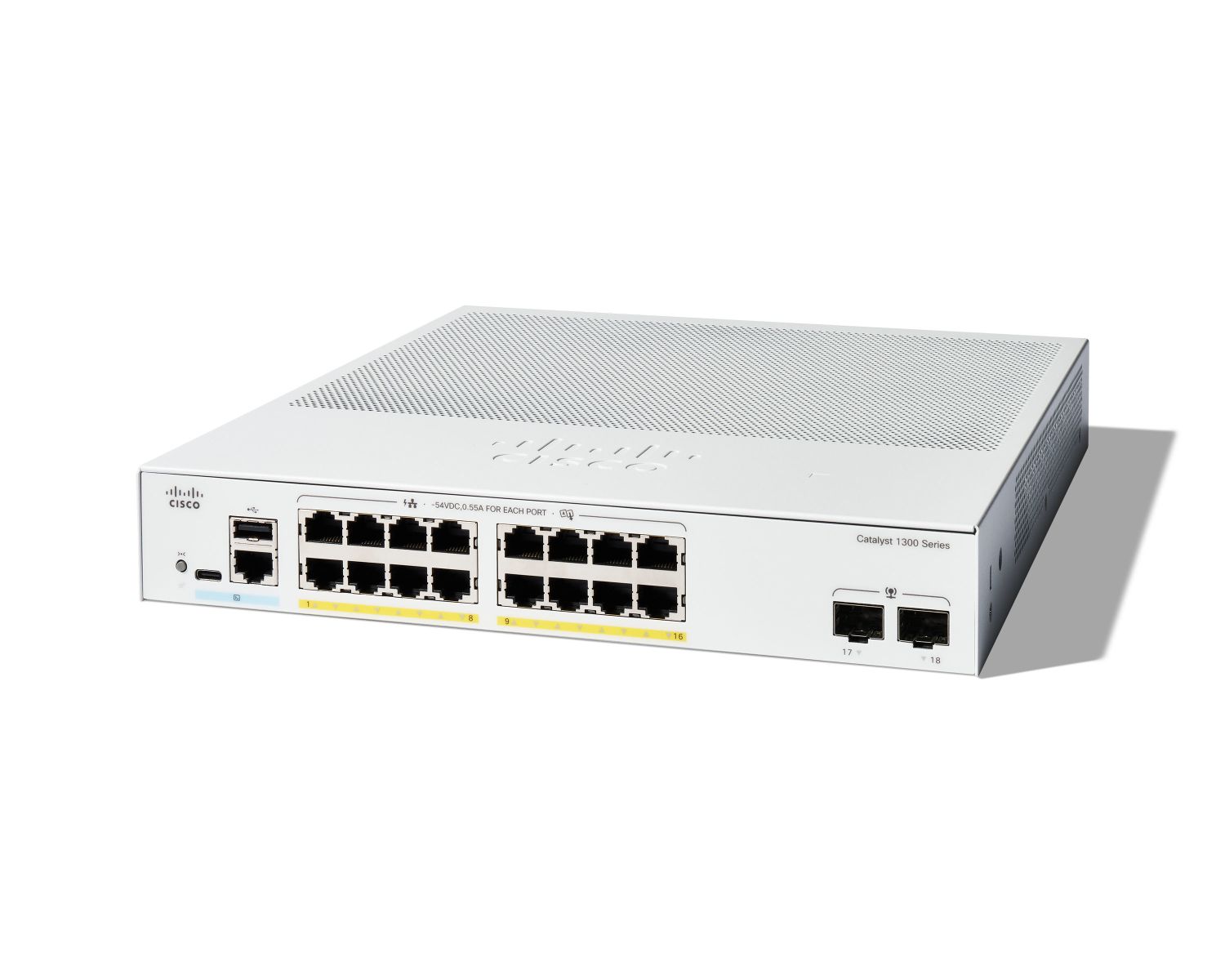 CATALYST 1300 16-PORT GE, FULL POE, 2X1G SFP