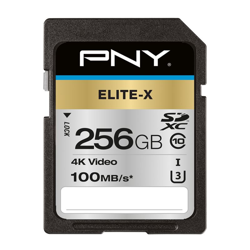 256GB PNY SD ELITE-X CLASS 10 UHS-I U3 100MB/S