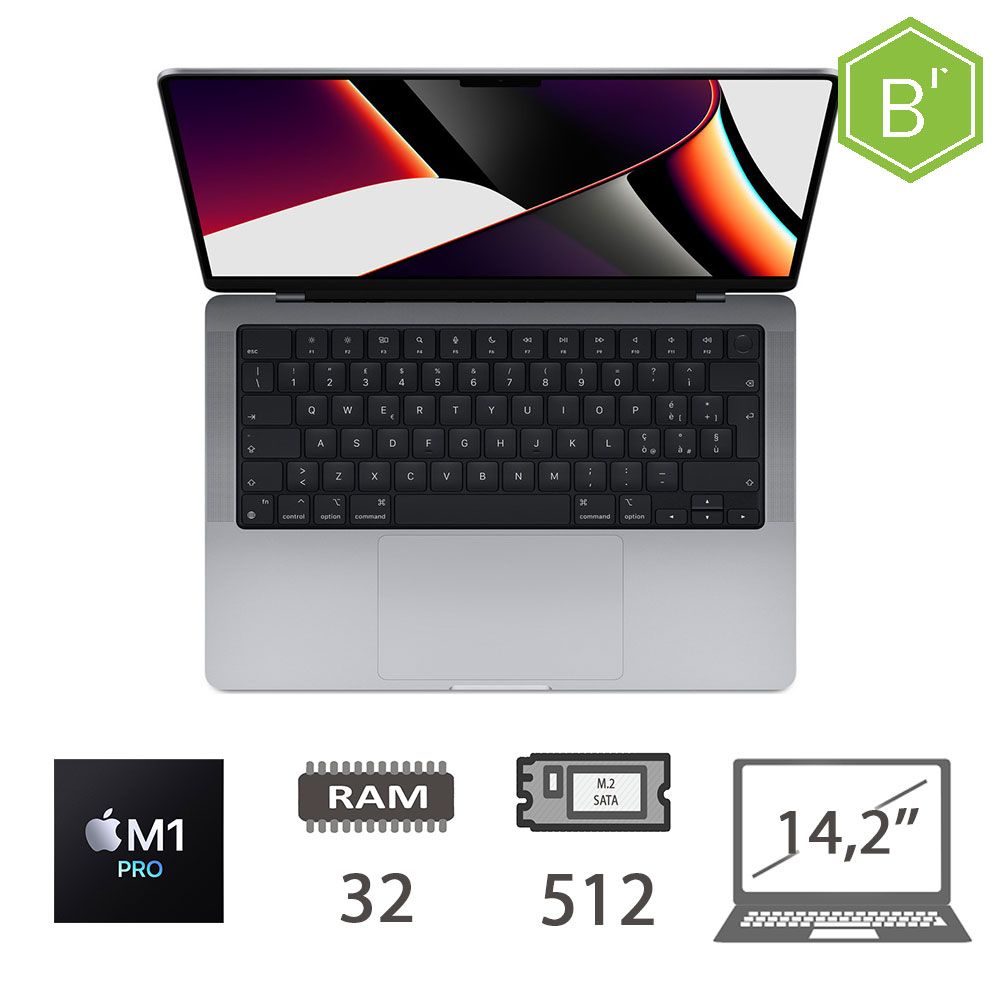 MBP 14,2 (2021)M1 PRO-8C/32/512/14C GPU/SG/2Y - B