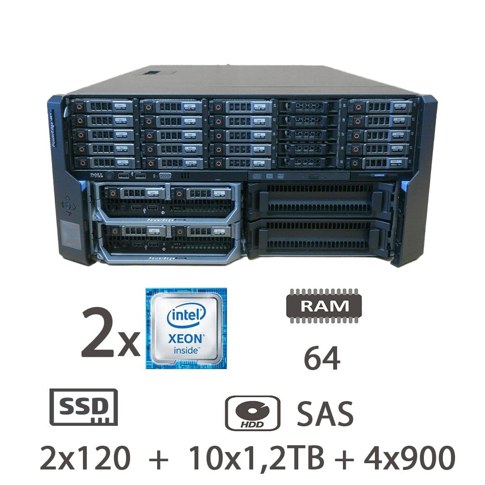 DELL VRTX 2X (M630/E5-2620V4/32/2XSSD120)+STORAGE