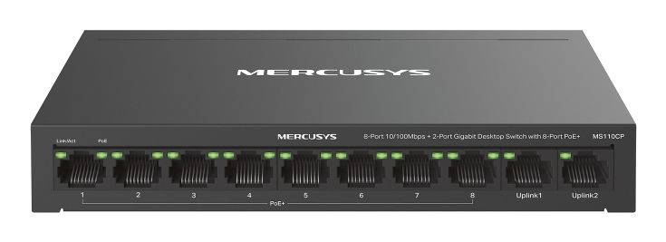 8-PORT 10/100MBPS + 2-PORT GB DESKTOP 8-PORT POE+