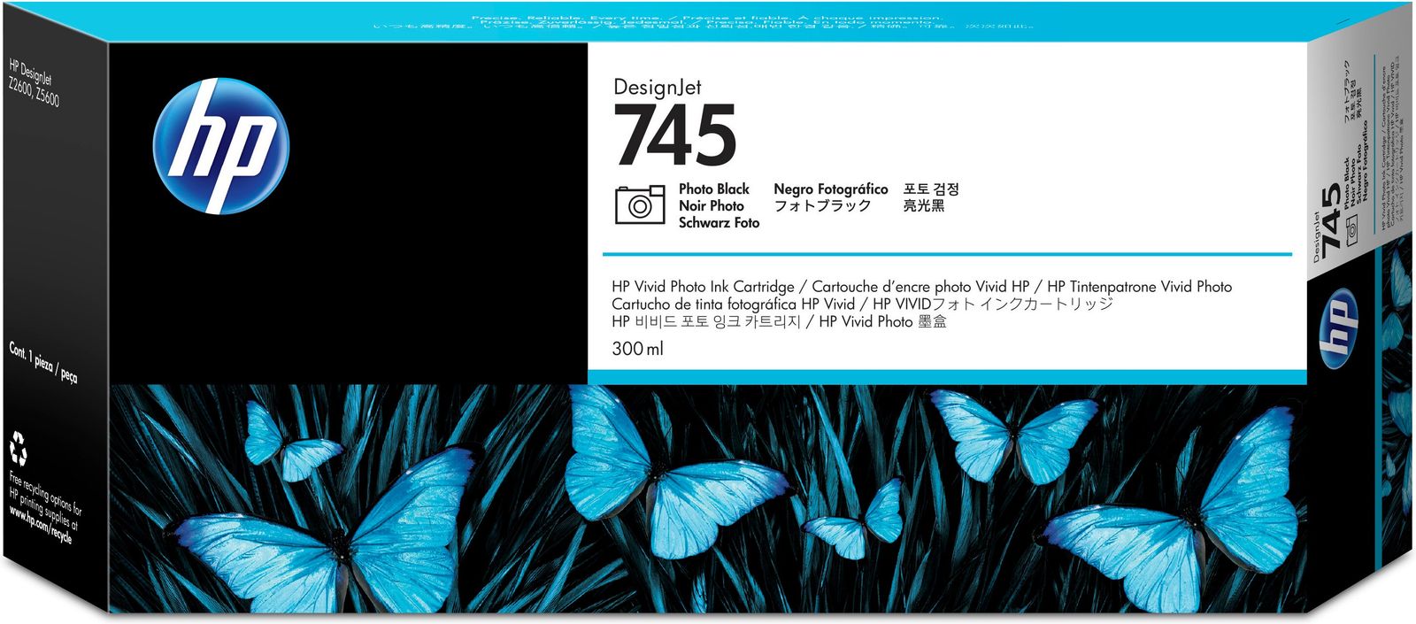 HP 745 300-ML PHOTO BLACK INK CARTRIDGE