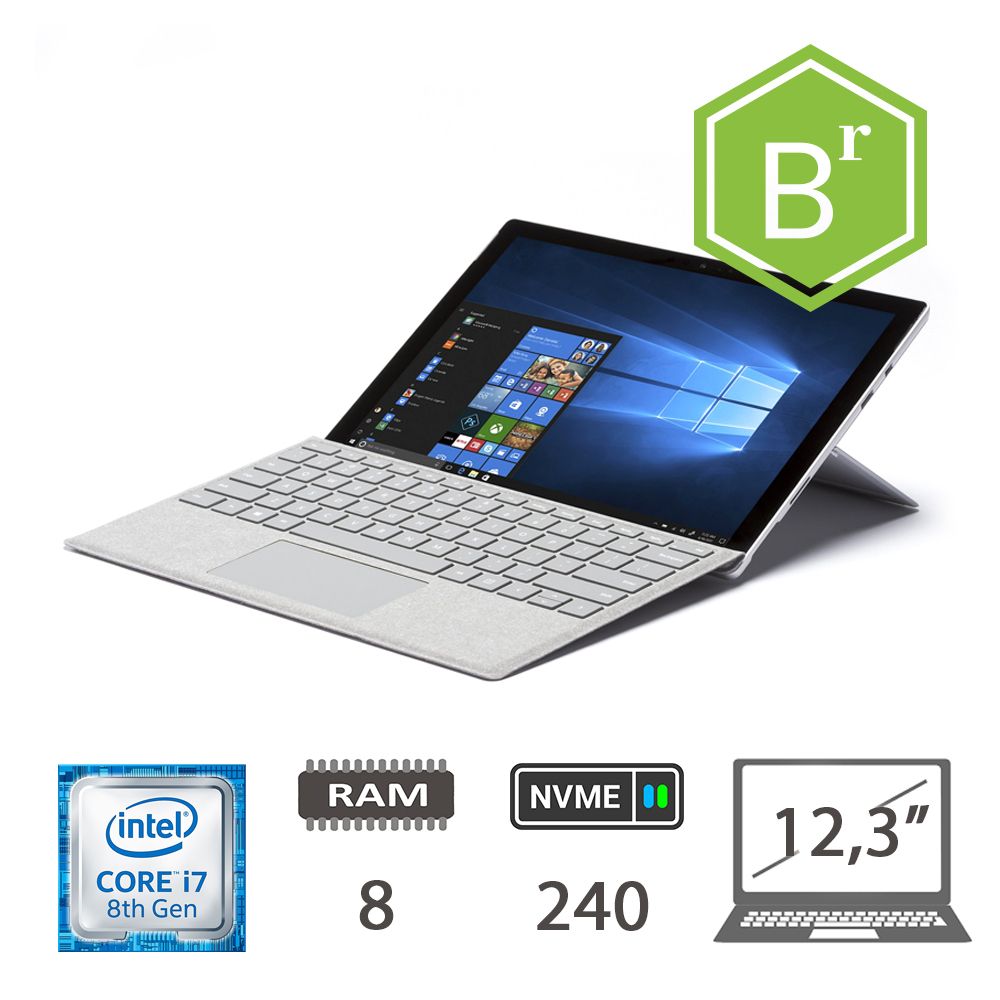 SURFACE PRO 6 I7-8650U/8/NVME240/W10P/2Y SILVER B