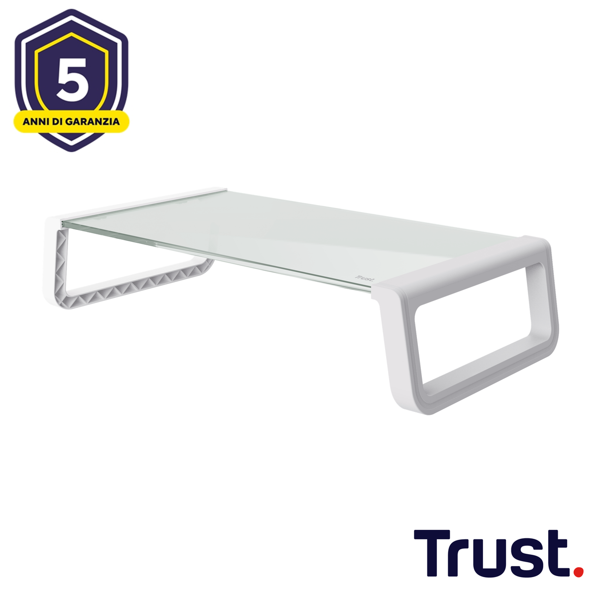 MONTA GLASS MONITOR STAND WHT