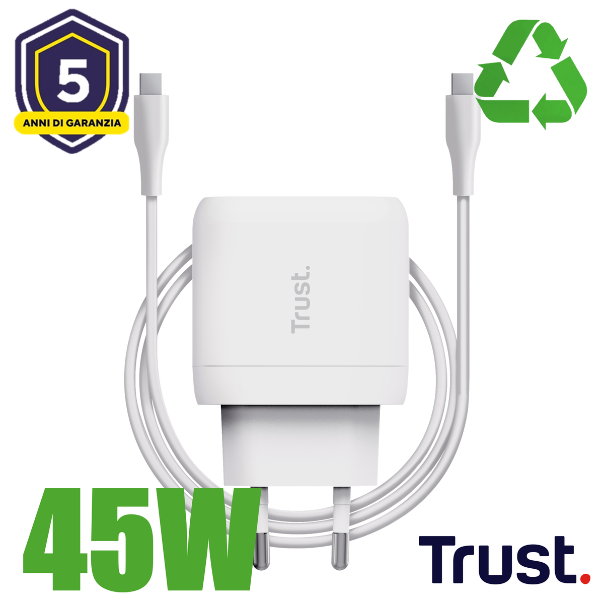 MAXO 45W USB-C CHARGER WHT