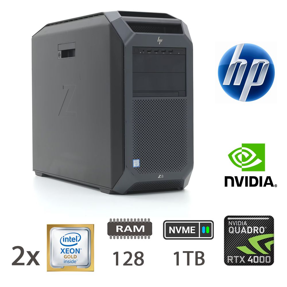 HP Z8 G4 2X XEON 6138/128/NVME1TB/RTX4000/W11P/2Y
