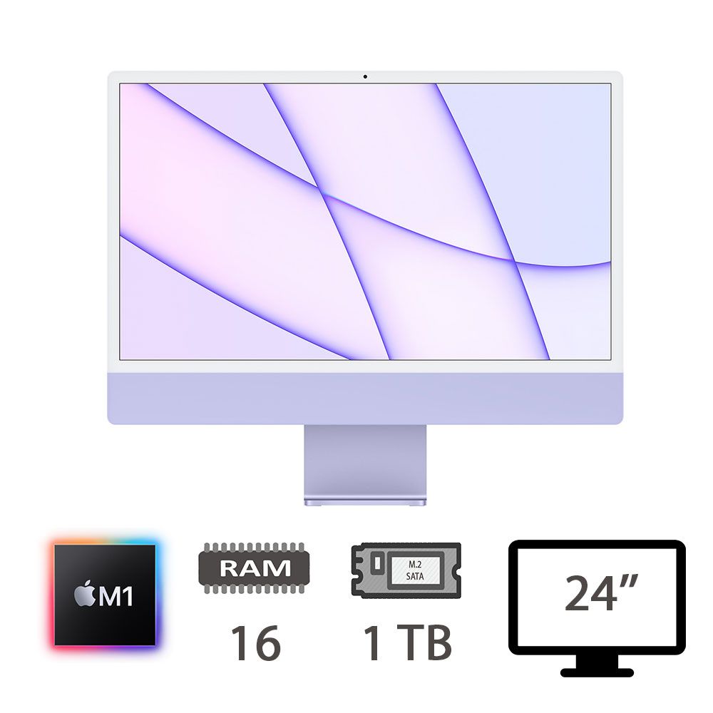 IMAC 24 4,5K (2021)M1-8C/16/1TB/8C GPU/PRPL/2Y