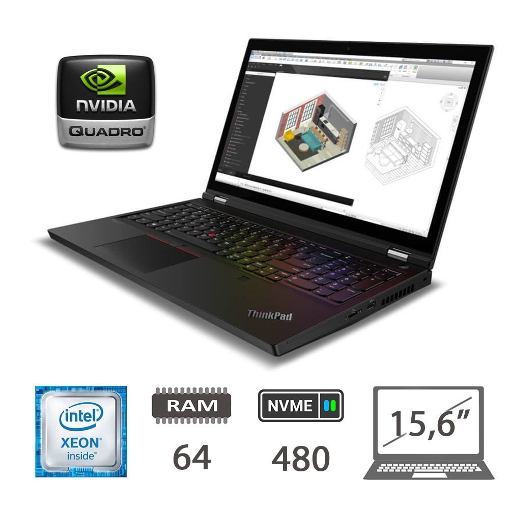 LENOVO P51 - E3 1505M-V5/64/NVME480/M2200/W10P/2Y