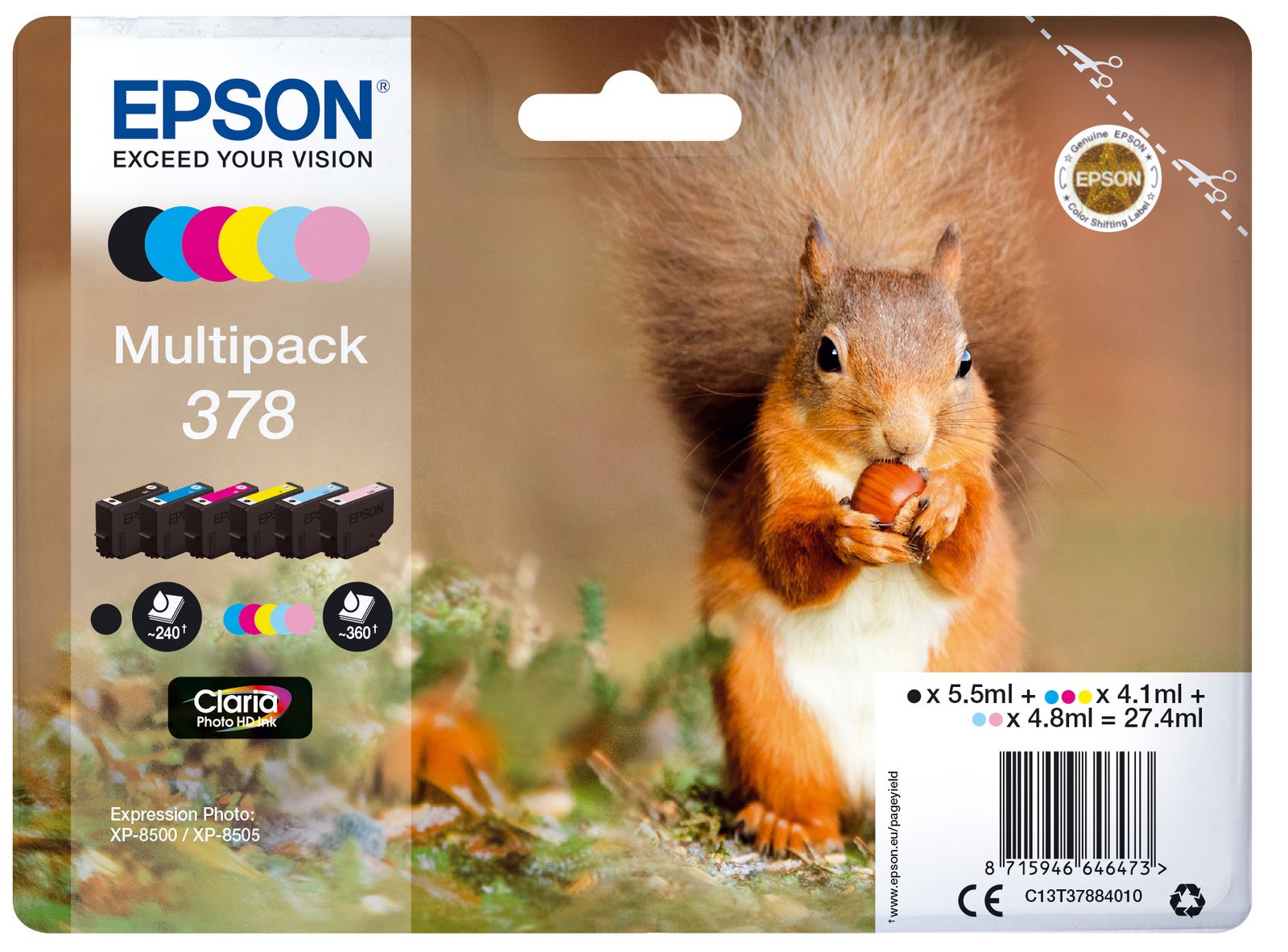 CARTUCCIA 378 SERIE SCOIATTOLO MULTIPACK