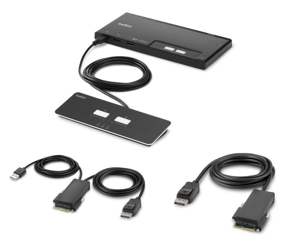 BELKIN 2-PORT SINGLE HEAD DP MODULAR SECURE KVM SW