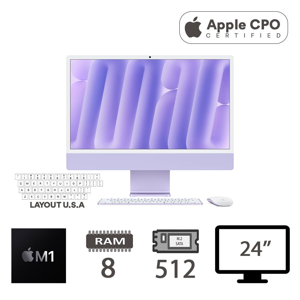 IMAC 24 4,5K (2021)M1-8C/8/512/8C GPU/PRPL/2Y-CTO