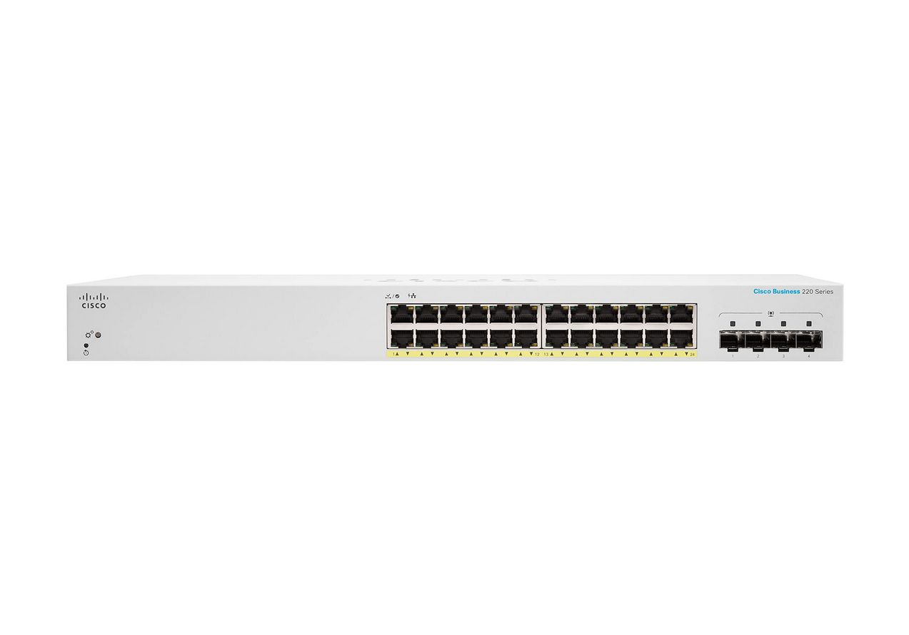 CBS220 SMART 24-PORT GE, FULL POE, 4X10G SFP+