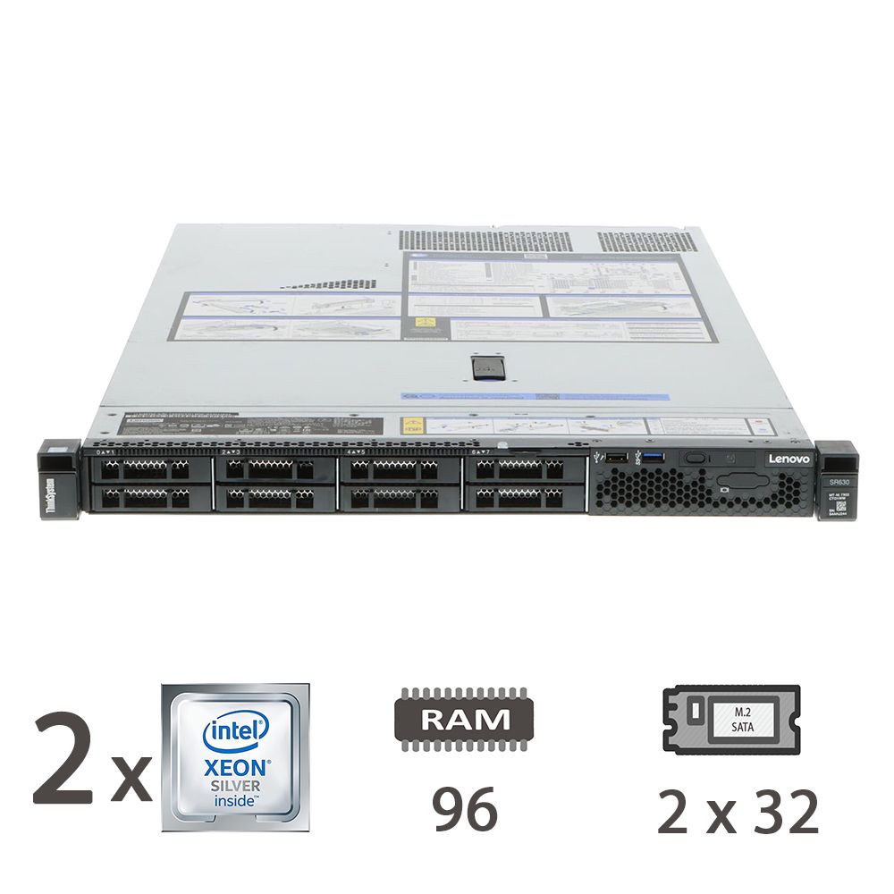 SERVER LENOVO SR630 2xXEON 4208/96/2x32M2/930-8i