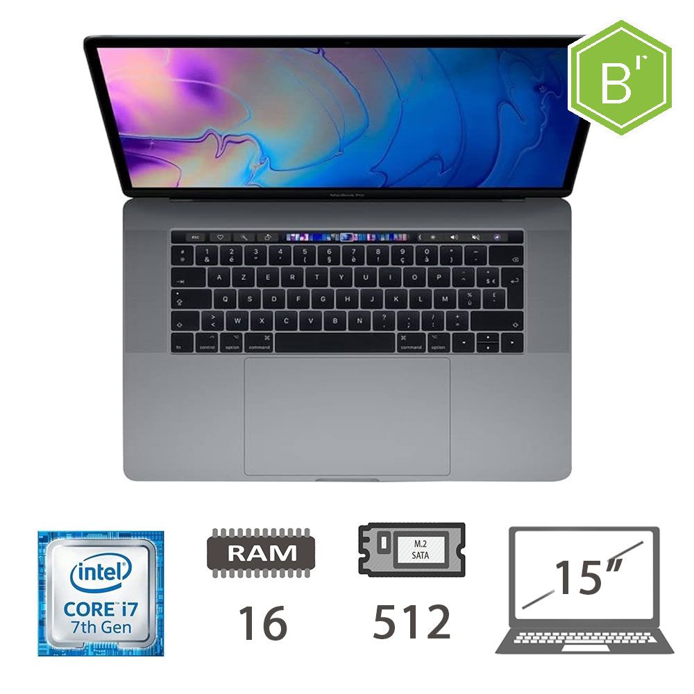 MBP 15,4 T.BAR(2017)I7-7820HQ/16/512/SG/2Y - B