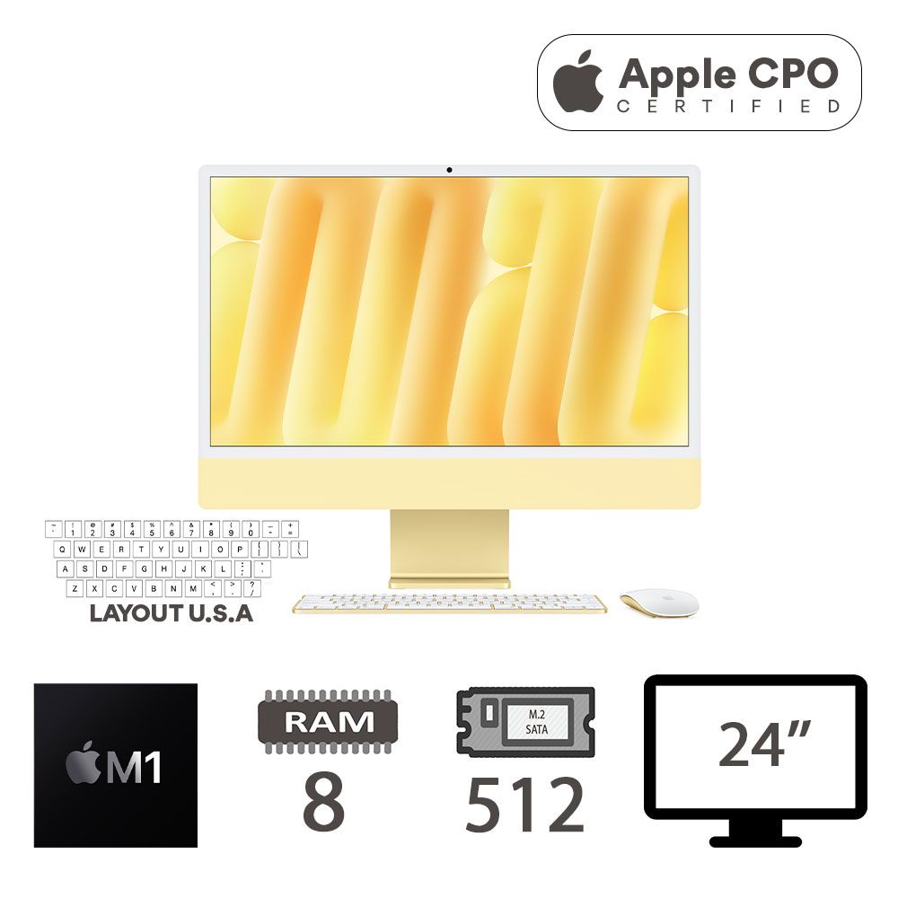 IMAC 24 4,5K (2021)M1-8C/8/512/8C GPU/YLLW/2Y-CTO