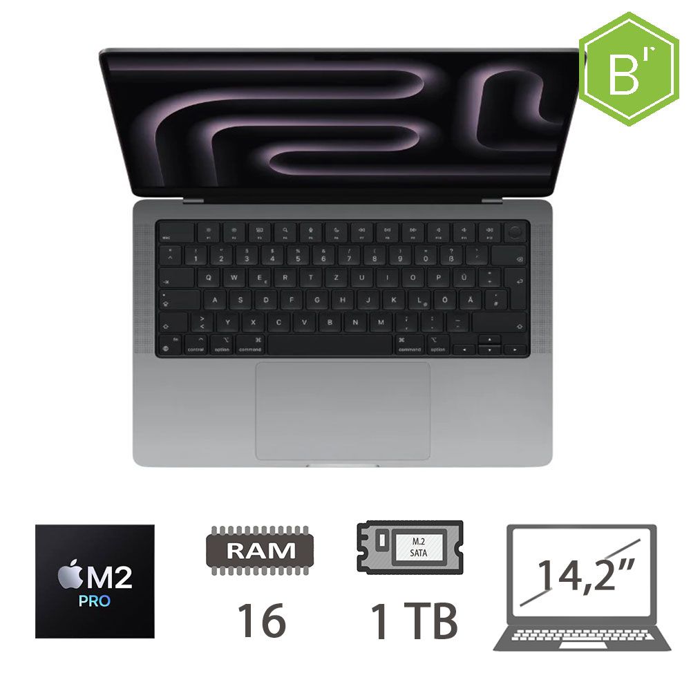 MBP 14,2 (2023)M2 PRO-12C/16/1TB/19C GPU/SG/2Y - B
