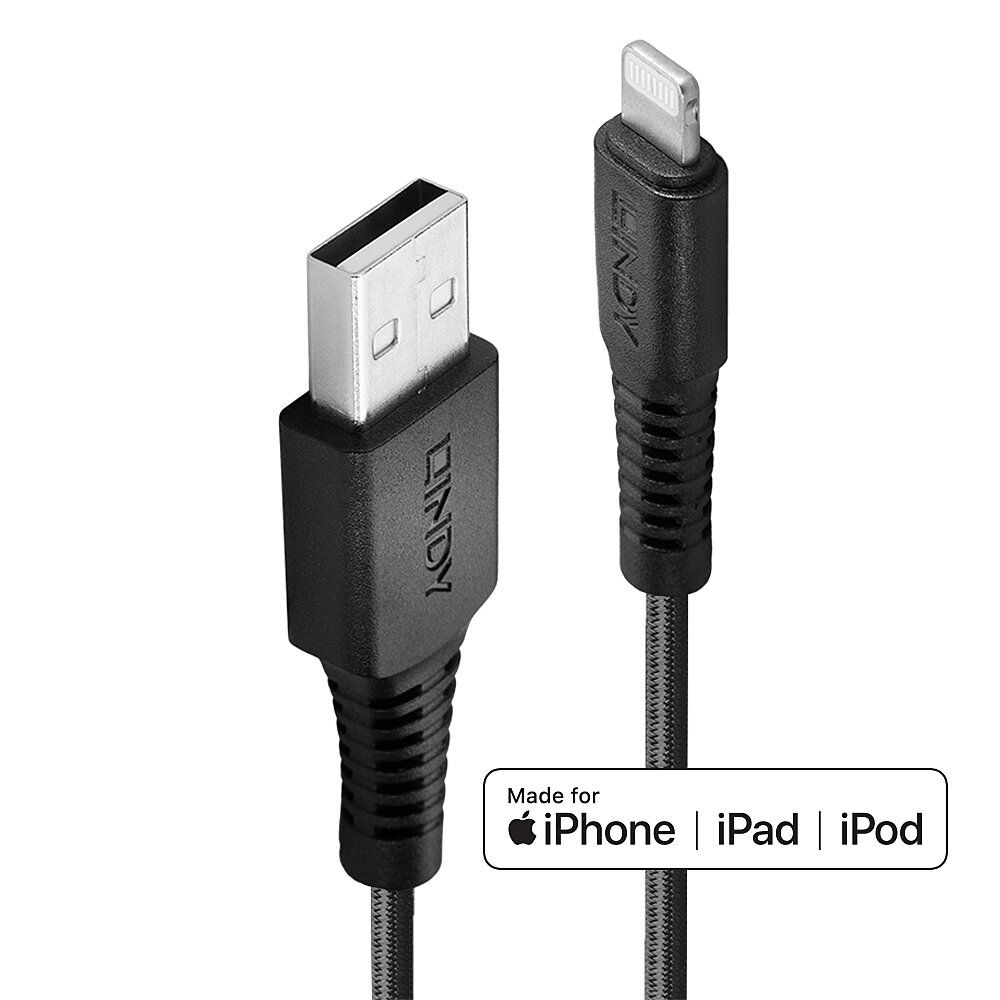 0.5M USB AN LIGHTNING KABEL, KEVLAR