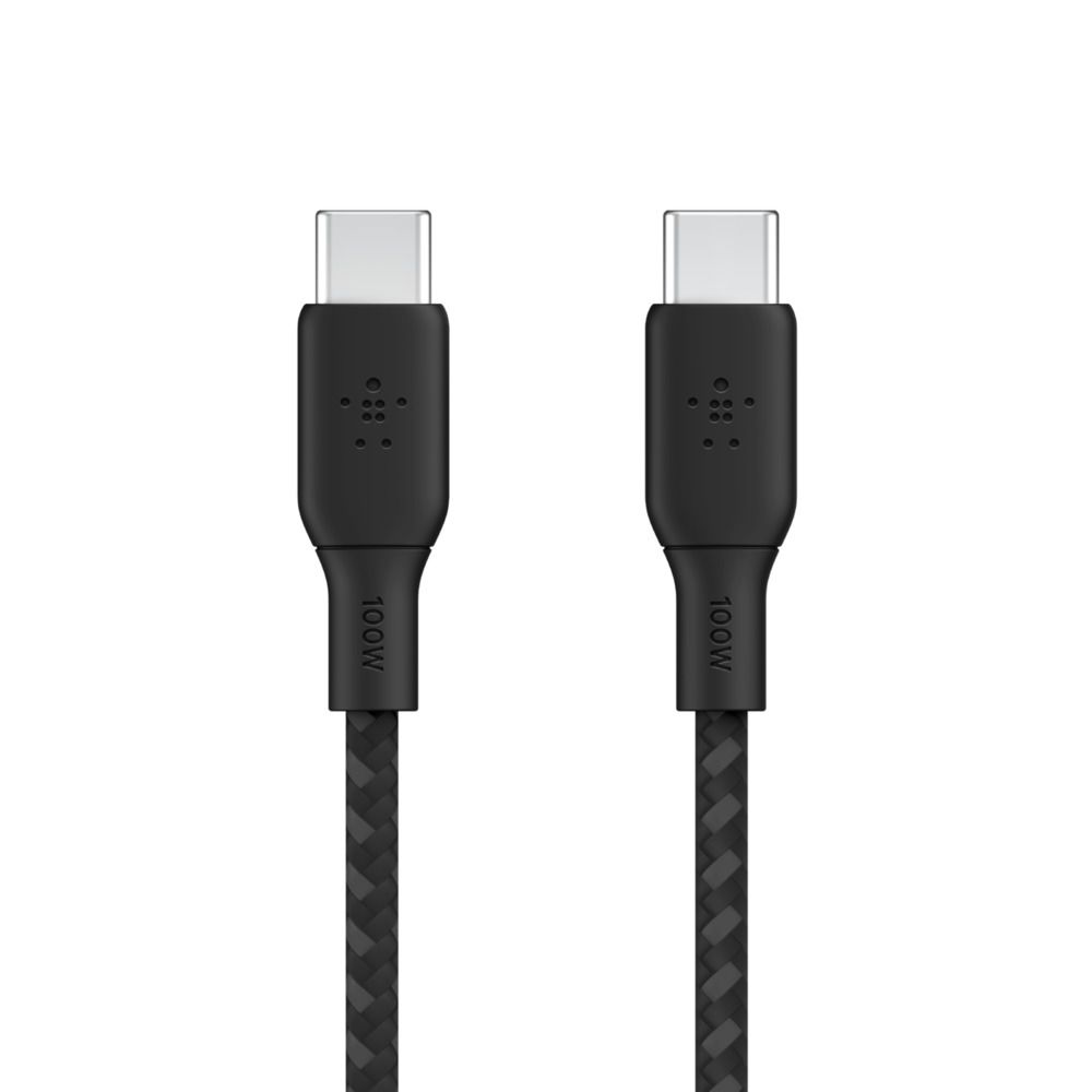 CAVO INTRECCIATO DA USB-C A USB-C 100W 3M - NERO