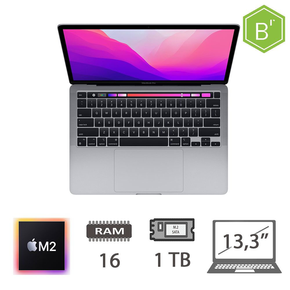 MBP 13,3 T.BAR(2022)M2-8C/16/1TB/10C GPU/SG/2Y - B
