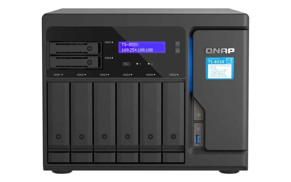 QNAP NAS QUTS HERO 6X3.5 + 2X2.5 BAY C5125 8GB