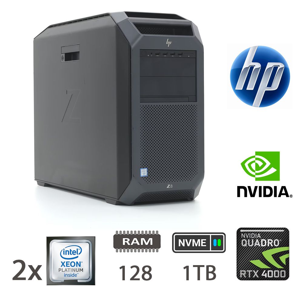 HP Z8 G4 2X XEON 8160/128/NVME1TB/RTX4000/W11P/2Y