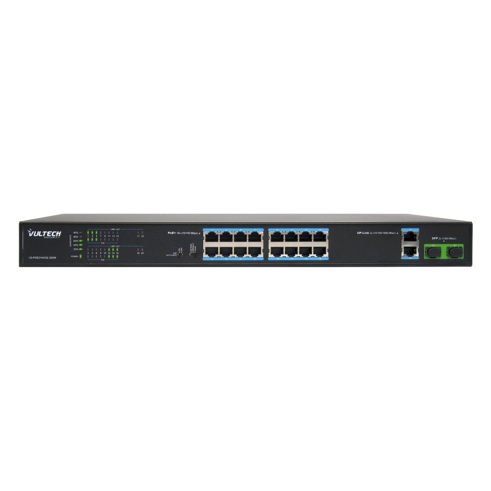 SWITCH POE+ VULTECH SECURITY 16 PORTE