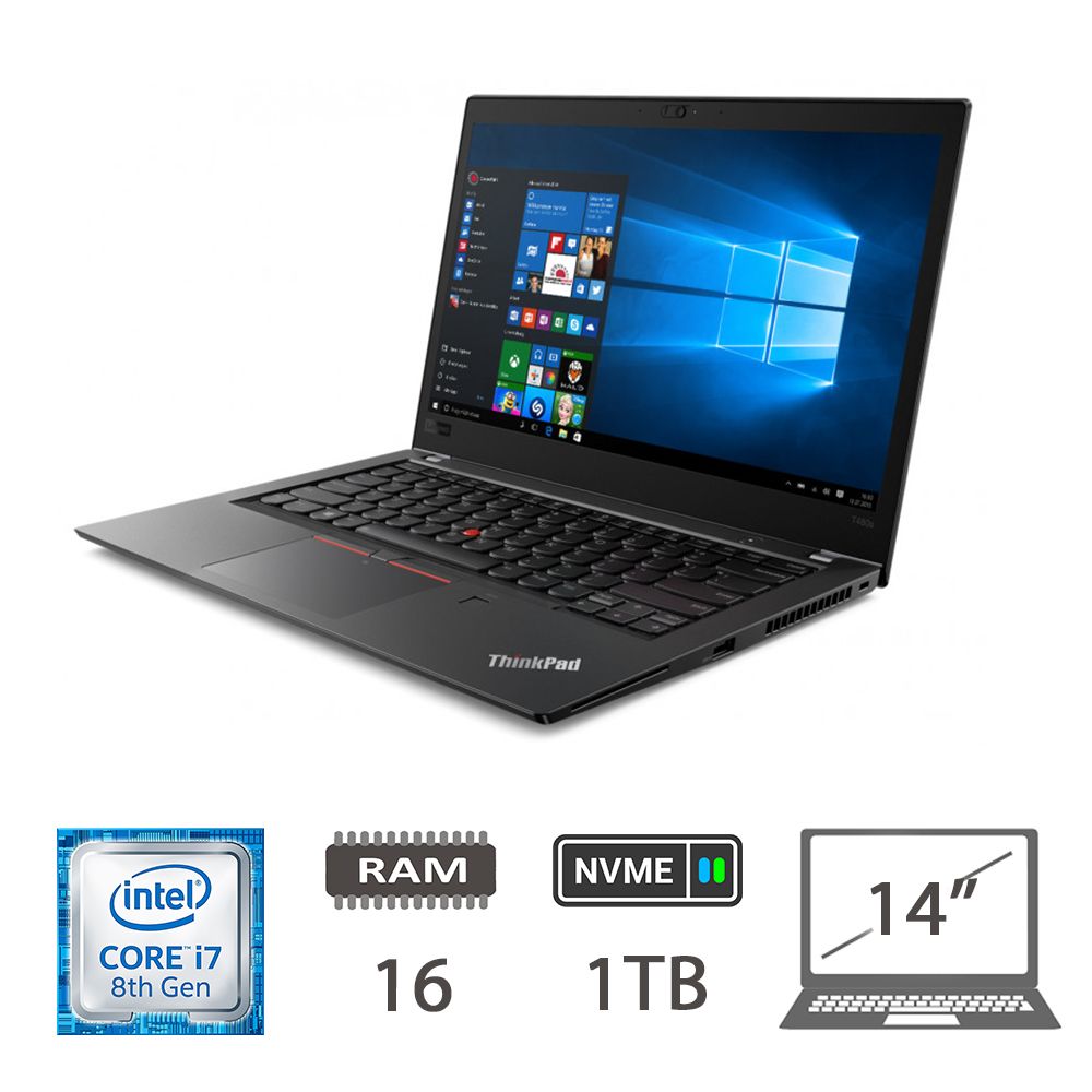 LENOVO T480S - I7-8550U/16/1TBNVME/14/W10P/2Y