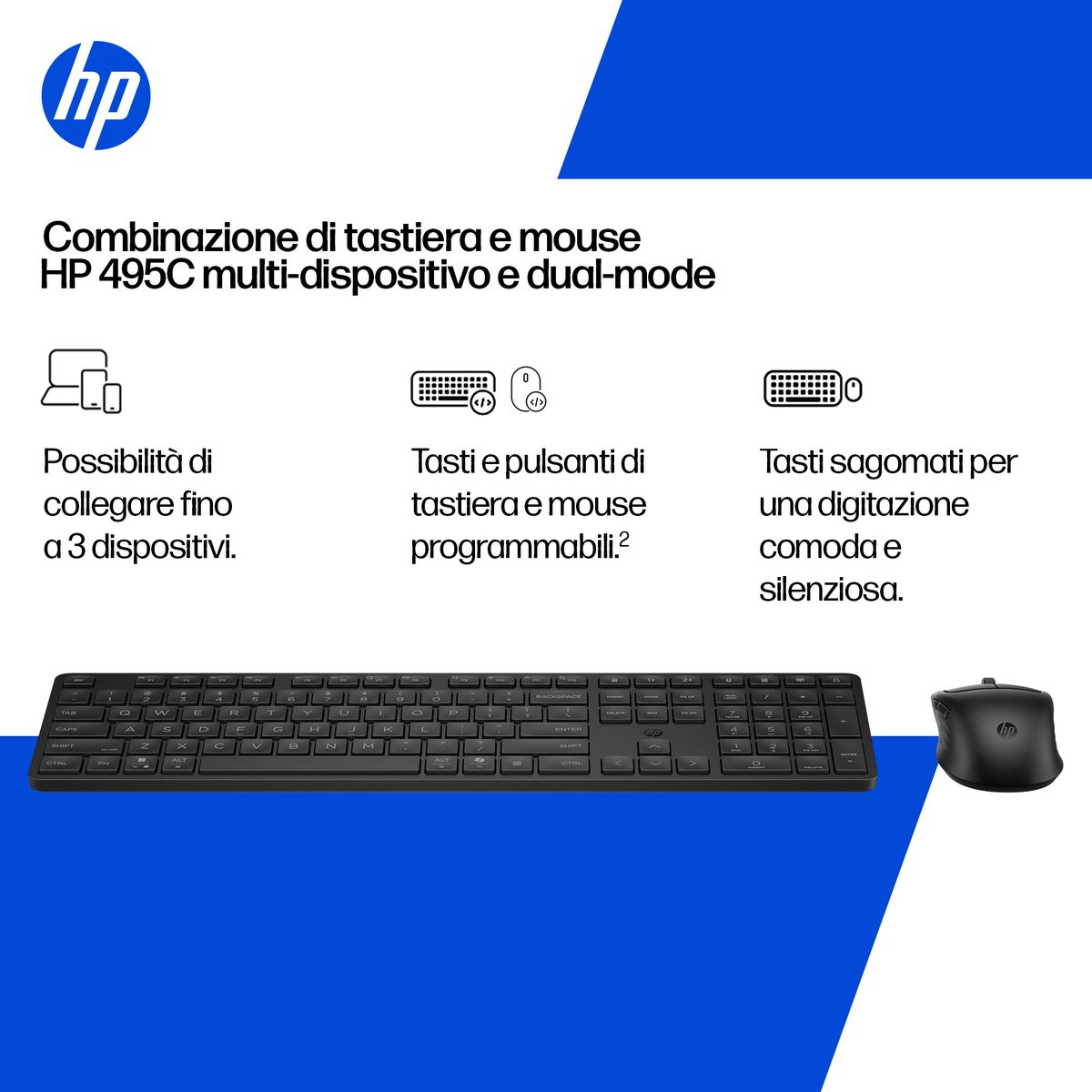 HP MULTI-DEVICE DUAL-MODE MOUSE+KBD 495C WHITE ITL