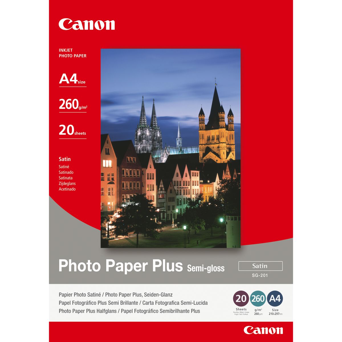 SG-201 A4 20FF ,260 G/M  PHOTO PAPER SEMI-GLOSS (