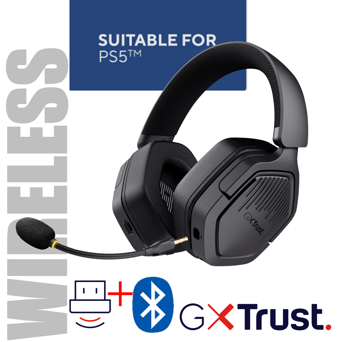 GXT493PS CARUS WRLS PS5 HEADSET BLK