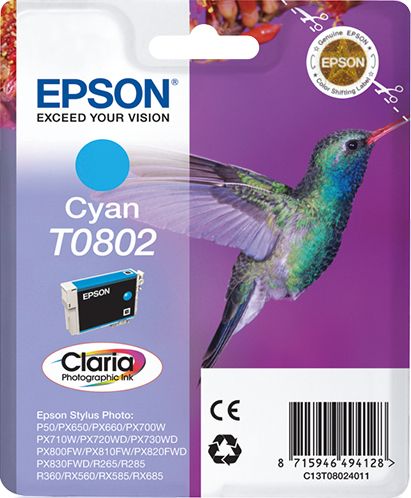 CARTUCCIA T0802 SERIE COLIBRI CIANO 7,4ML