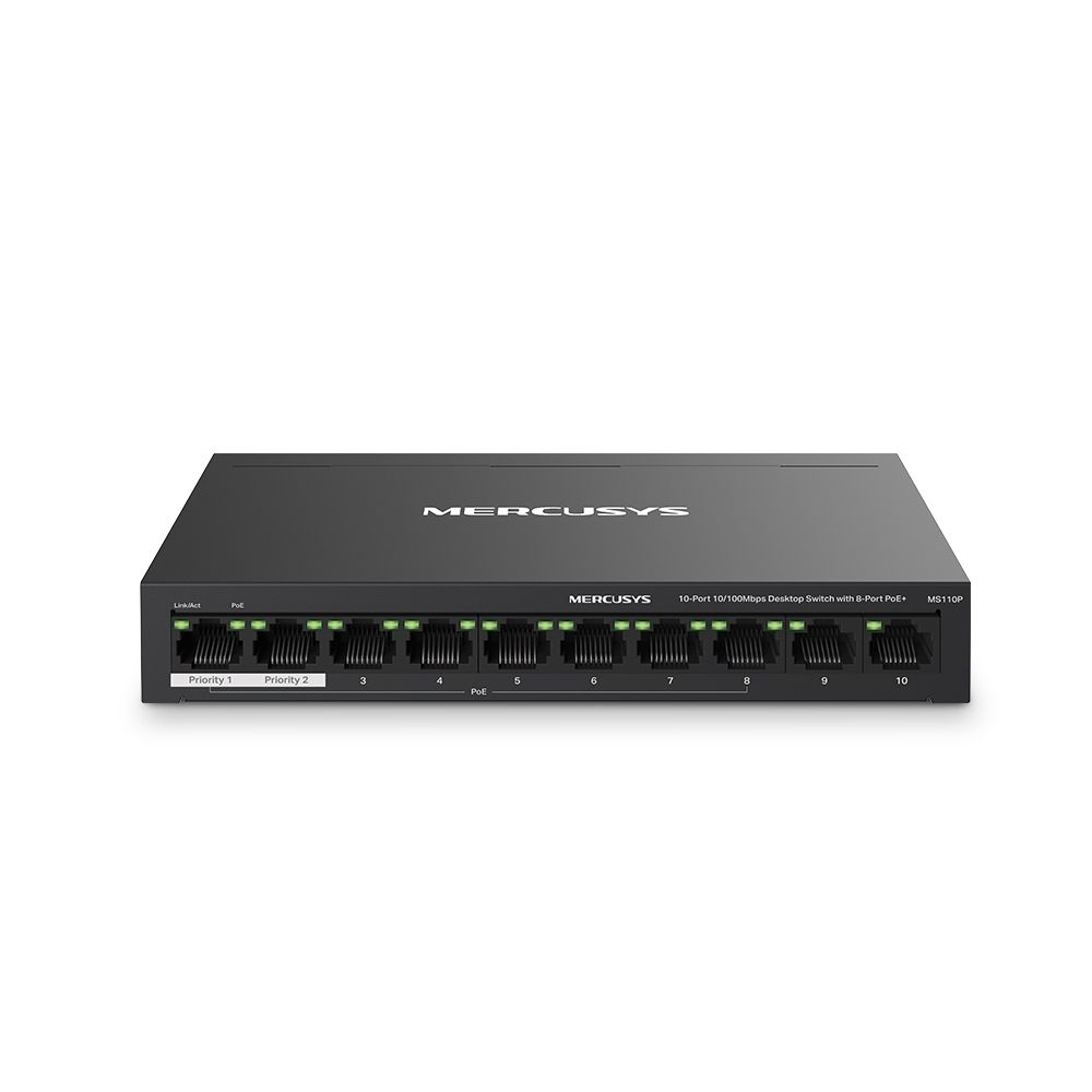 10-PORT 10/100 MBPS DESKTOP SWITCH 8-PORT POE+