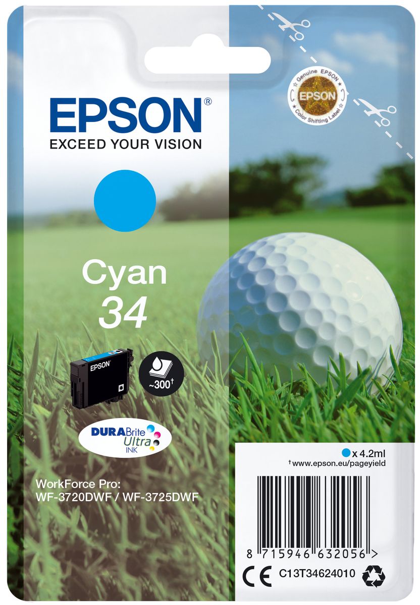 CARTUCCIA 34 SERIE GOLF CIANO 300PAG/4,2ML