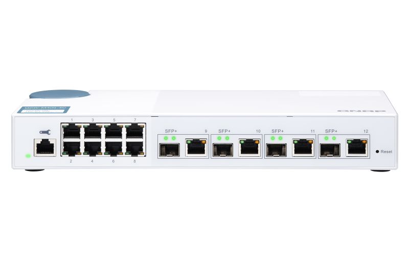 QNAP 12 PORTS SWITCH 8X1GB, 4X10GB SFP RJ45