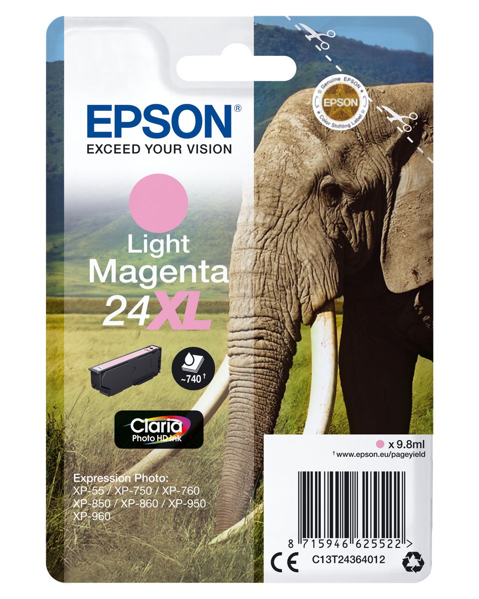 CARTUCCIA 24XL ELEFANTE MAGENTA CHIARO 740PG/9,8ML