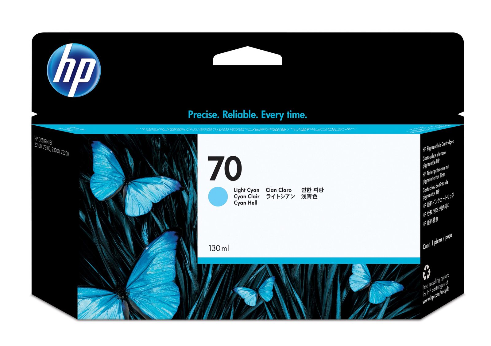 HP 70 LIGHT CYAN 130 ML INK CARTRIDGE