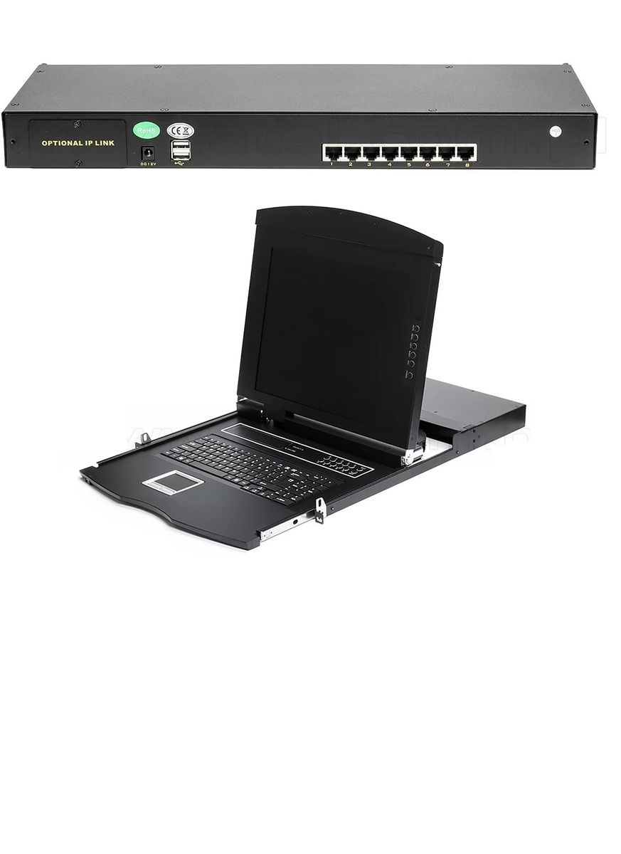 Wave KVM LCD 17''cat.5 8-port 1U single rain