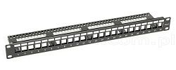 Patch panel 24-port Keystone w/cable holder 1U