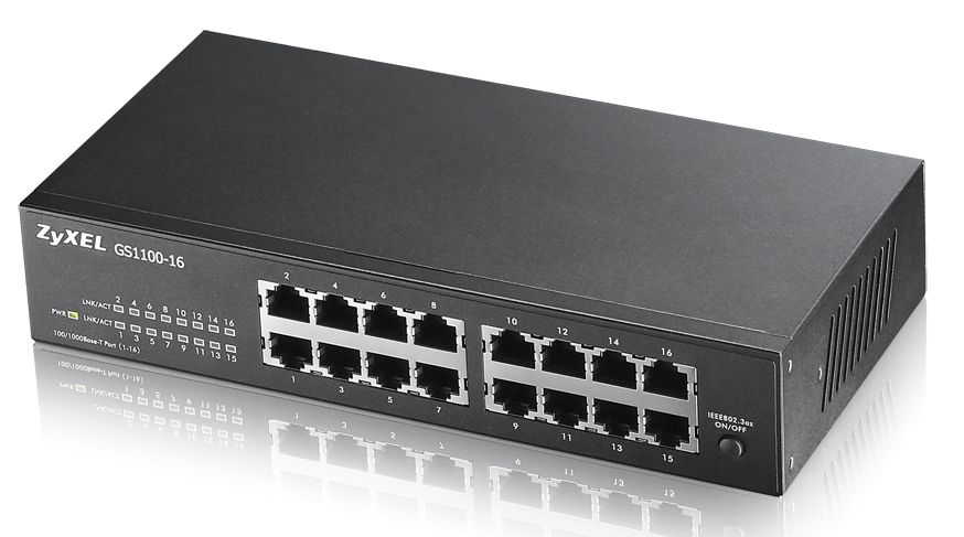 SWITCH UNMANAGED, 16 PORTE GIGABIT DESKTOP/RACK