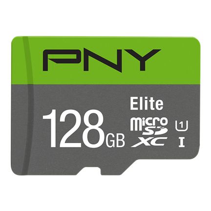 128GB PNY MICROSD ELITE 100MB/S C10 U1 + SD ADAP.
