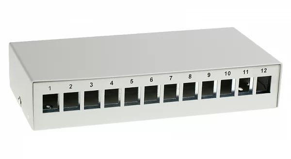 DIN mounted patch panel 12 Porte keystone Blank