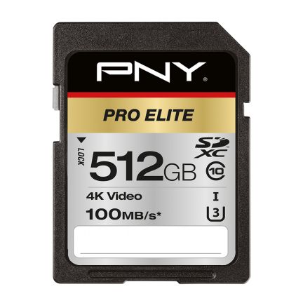 512GB PNY SD PRO ELITE CLASS10 UHS-I U3 100-90MB/S