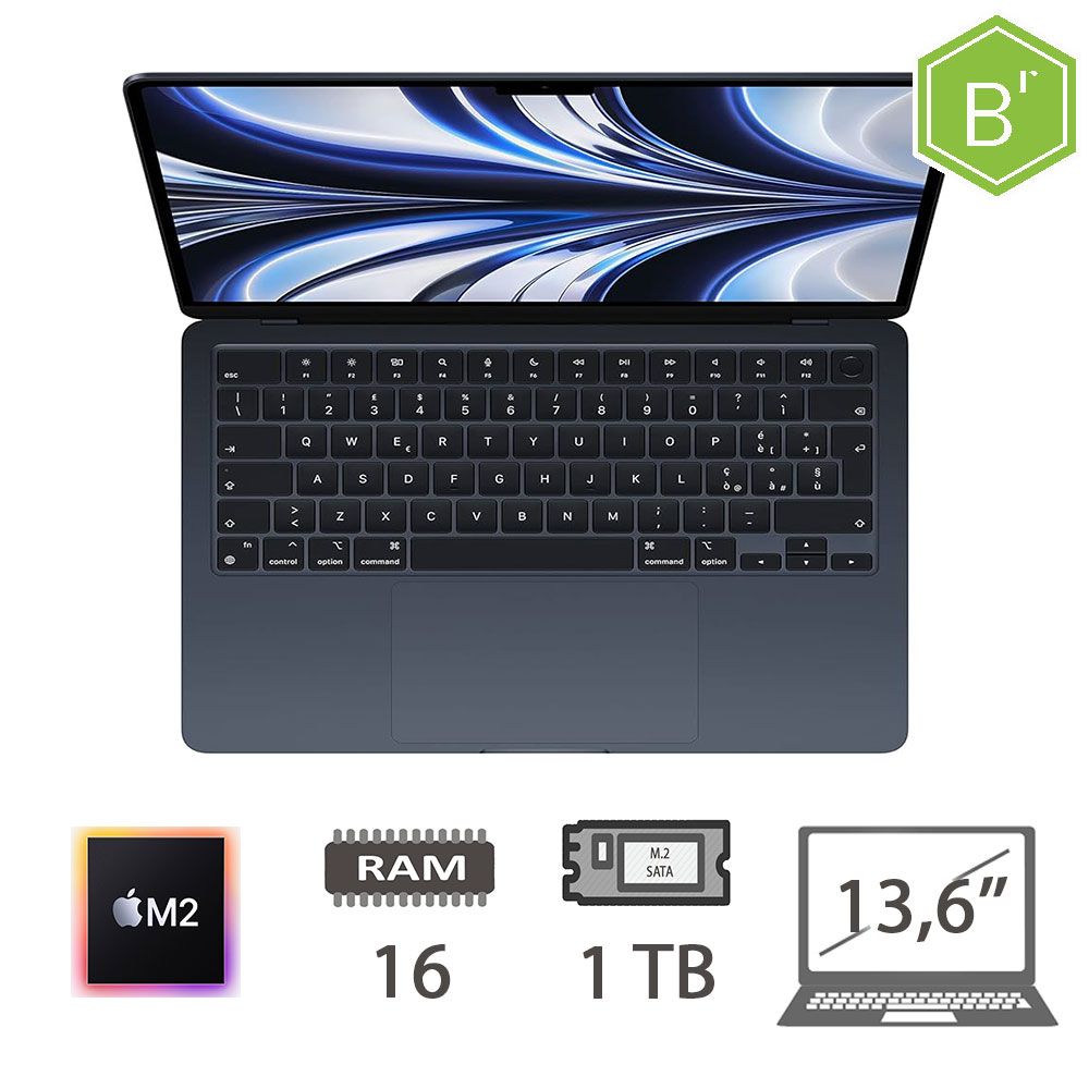 MBA 13,6 (2022)M2/8C CPU/16/1TB/10C CPU/MDN/2Y - B