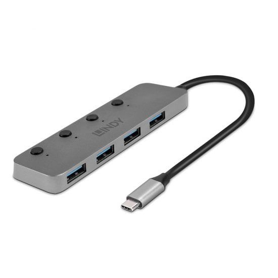 4 PORT USB 3.2 TYP C HUB MIT EIN-/AUSSCHALTER