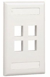 PLACCA VERTICALE ACCETTA 4 MODULI NETKEY BIANCO