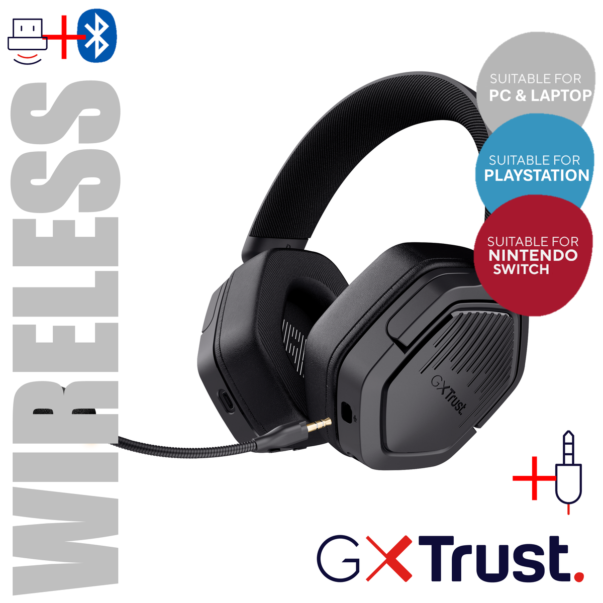 GXT493 CARUS WIRELESS HEADSET BLK