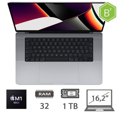 MBP 16,2 (2021)M1 MAX-10C/32/1TB/32C GPU/SG/2Y - B