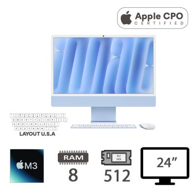 IMAC 24 4,5K (2023)M3-8C/8/512/10C GPU/BLUE/2Y-CPO
