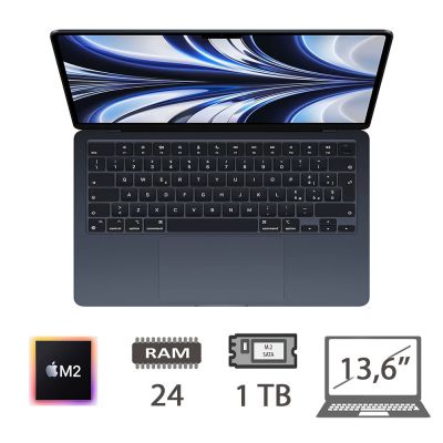 MBA 13,6 (2022)M2/8C CPU/24/1TB/10C CPU/MDN/2Y